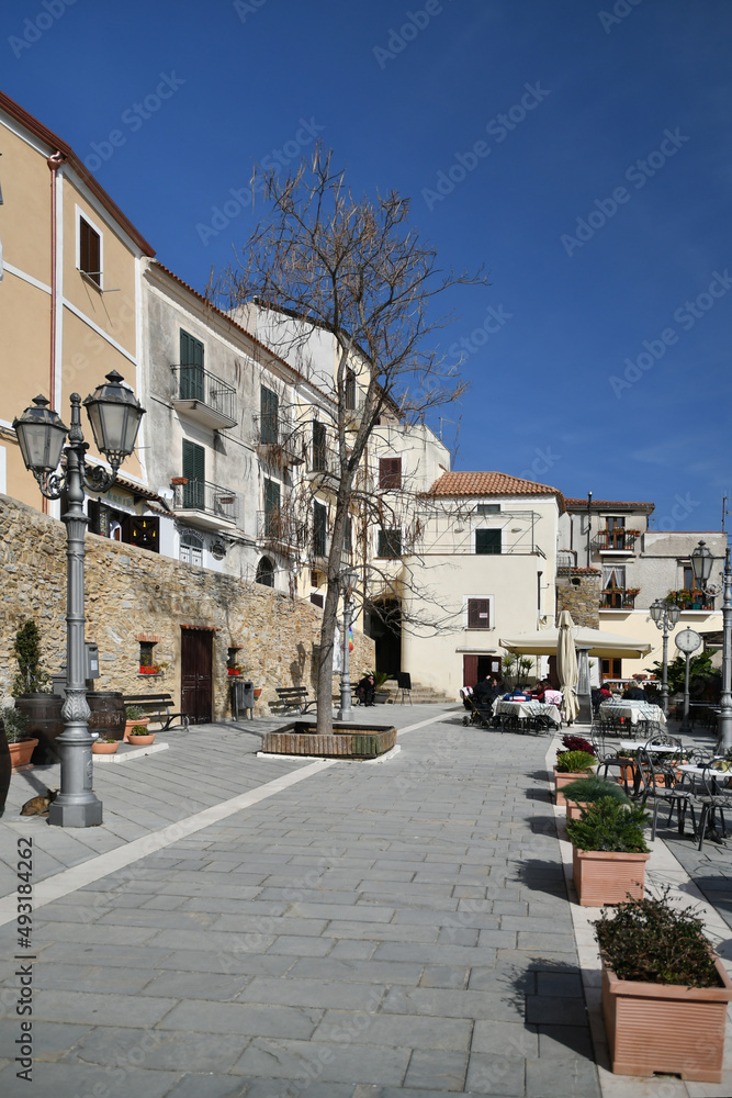 A central square of Castellabate, town in Salerno province, Italy.	
