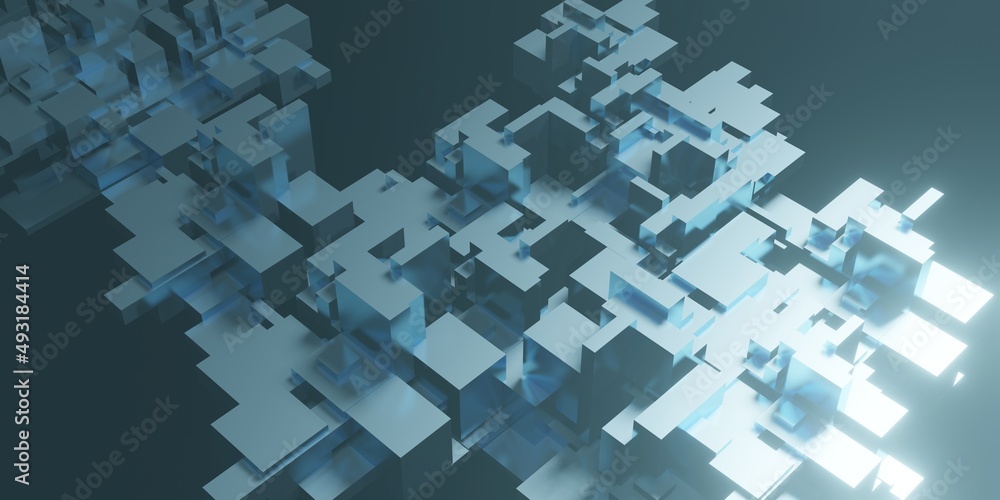 abstract background glow geometry  3D illustration