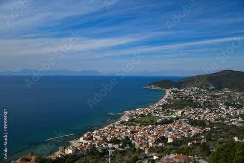 Fototapeta Naklejka Na Ścianę i Meble -  Panoramic view of the coast from Castellabate, town in Salerno province, Italy.