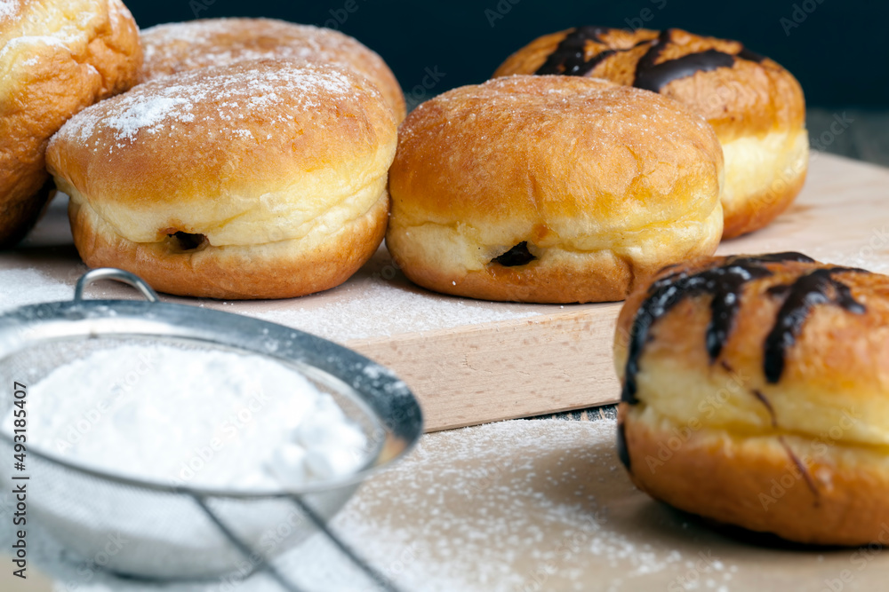 fried in oil Berlin donuts with stuffing fried in oil Berlin donuts with stuffing