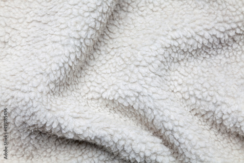 White soft fleece inner lining fabric background texture