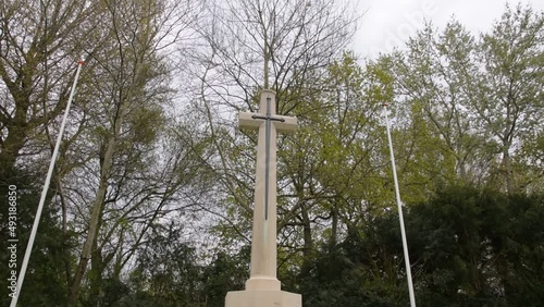 Cross At Commonwealth War Graves At The Nieuwe Ooster Graveyard At Amsterdam The Netherlands 18-4-2020 photo