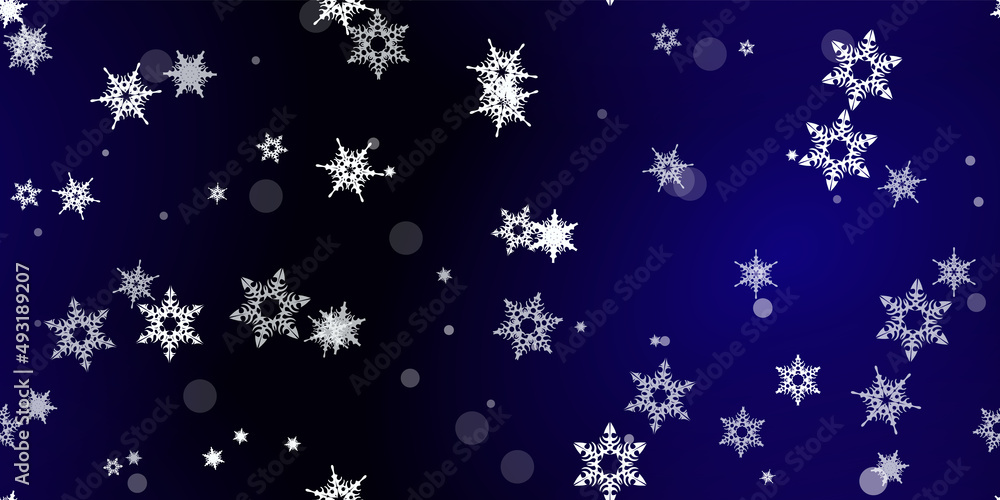 Falling Snowflakes seamless pattern flying snow