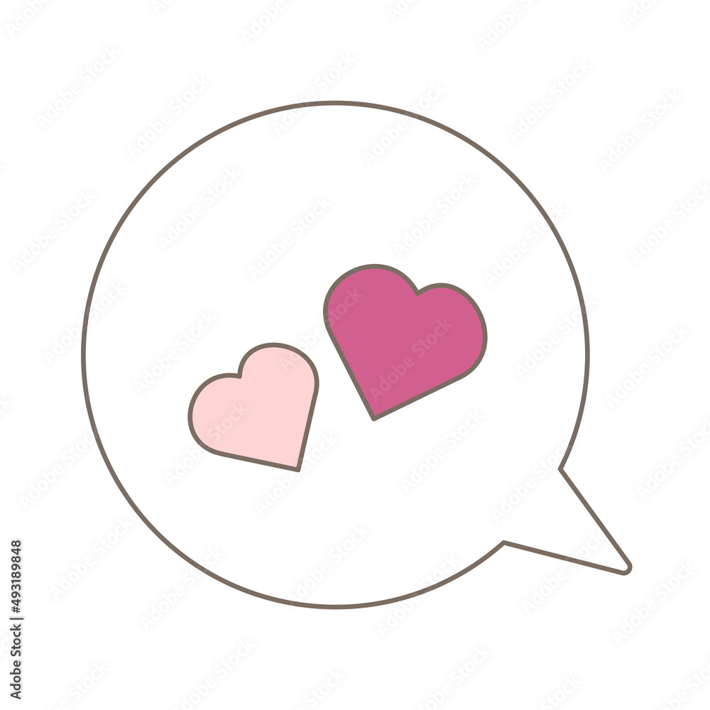 Heart pictogram balloon icon (with line) isolated Heart pictogram balloon icon (with line) isolated