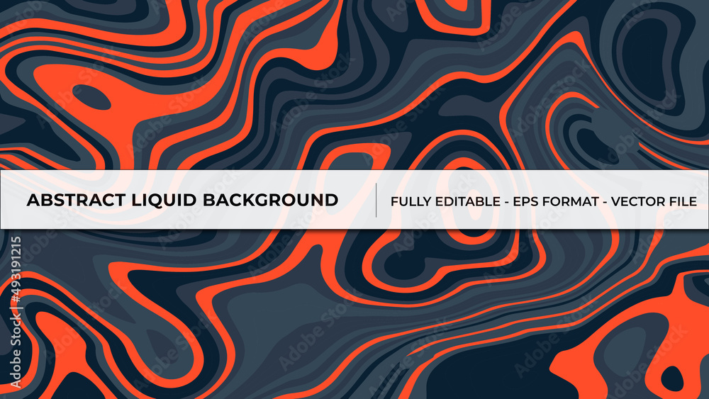 Abstract Liquid Background with lava alike shape form in red to black color combination