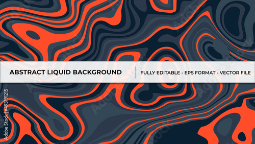 Abstract Liquid Background with lava alike shape form in red to black color combination
