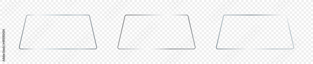Silver glowing rounded trapezoid shape frame Silver glowing rounded trapezoid shape frame