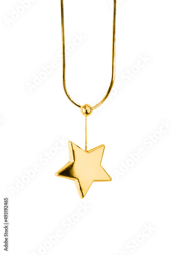 Fototapeta Gold necklace isolated