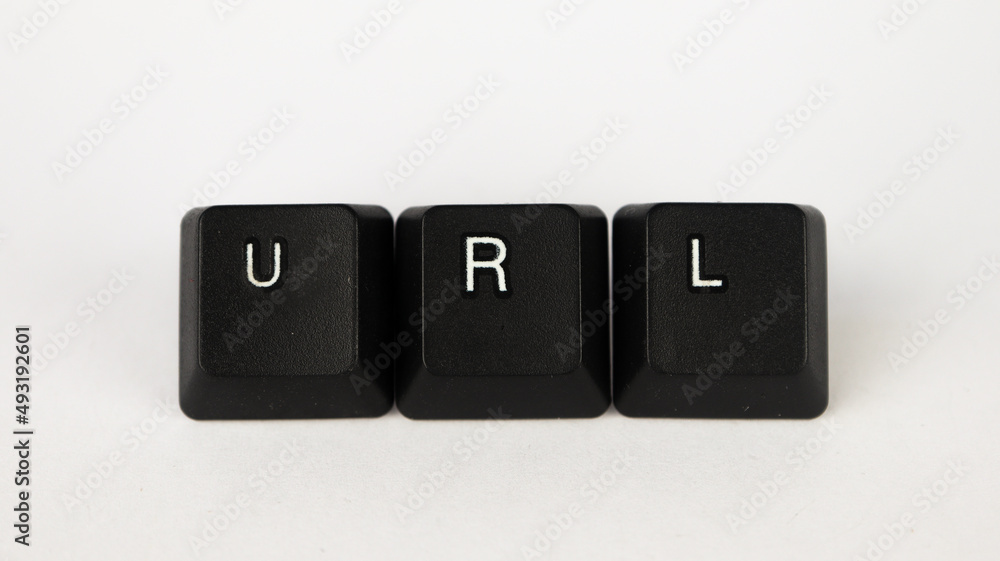 URL text created with keyboard keys, isolated on white background, internet terminology URL text created with keyboard keys, isolated on white background, internet terminology