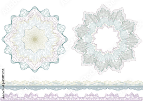 Guilloche protective vector elements for gift certificate