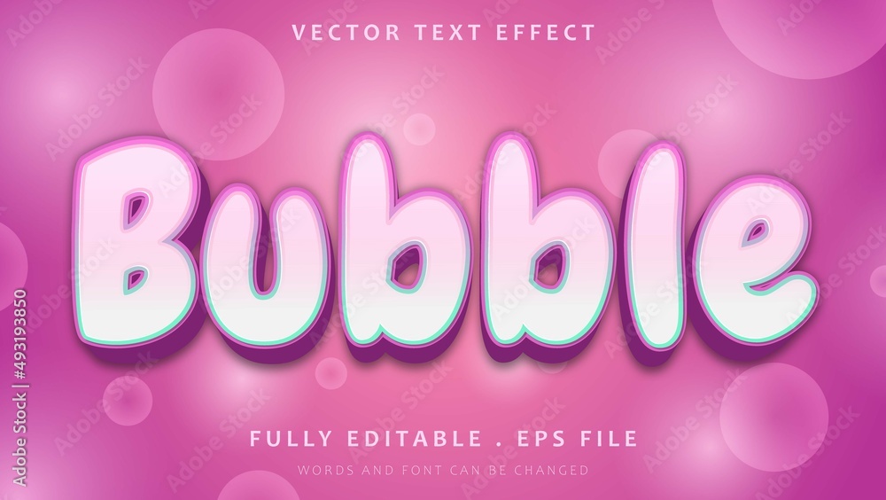 3d Colorful Gradient Word Bubble Editable Text Effect Design Template