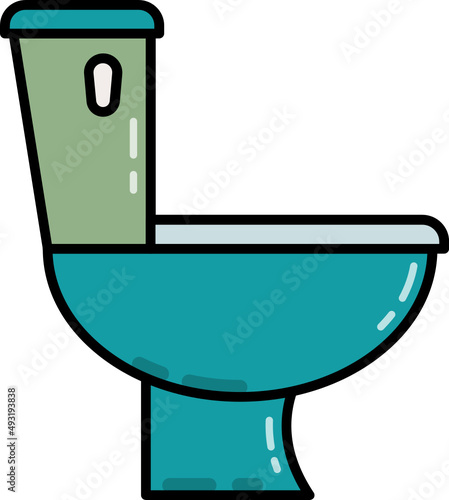 Toilet flush from side icon