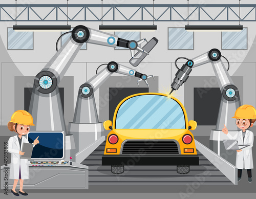 Car manufacturing automation concept