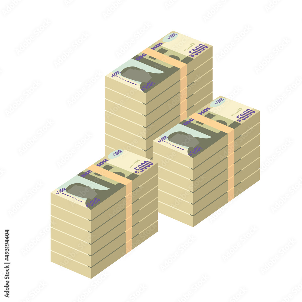 Jamaica Dollar Vector Illustration. Jamaican money set bundle banknotes. Paper money 5000 Db. Flat style. Isolated on white background. Simple minimal design. Jamaica Dollar Vector Illustration. Jamaican money set bundle banknotes. Paper money 5000 Db. Flat style. Isolated on white background. Simple minimal design.