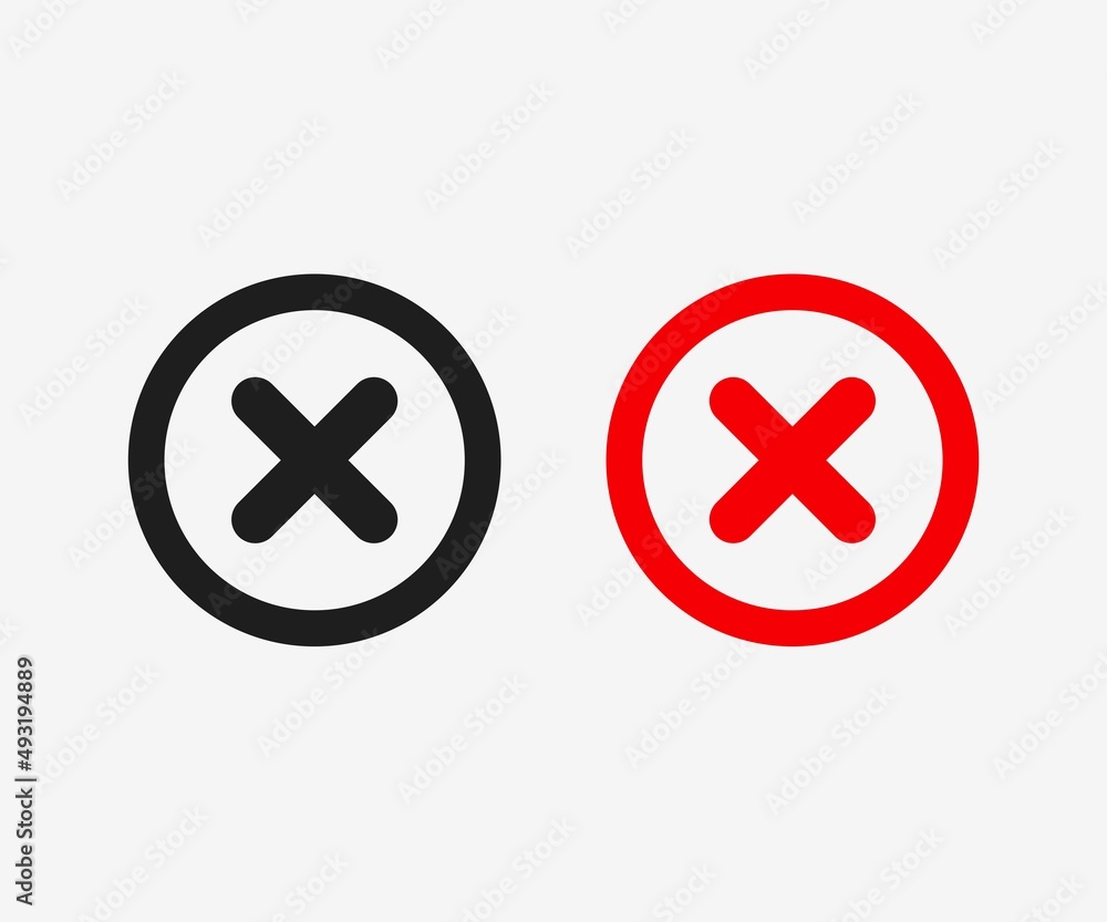 Cross Mark Icon Checkmark And X Mark Icon Vector Cross Mark Icon Checkmark And X Mark Icon Vector