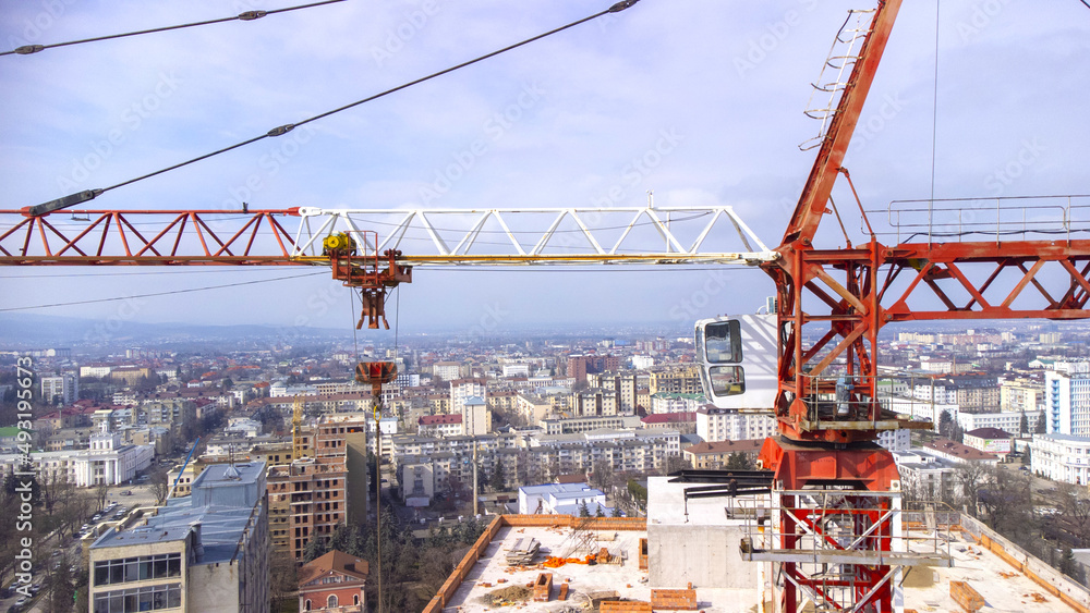 Construction of a residential building in a residential area