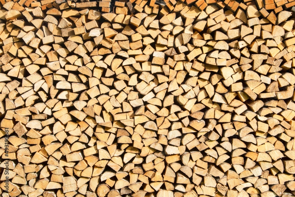 Reserve for the winter stack of firewood Reserve for the winter stack of firewood