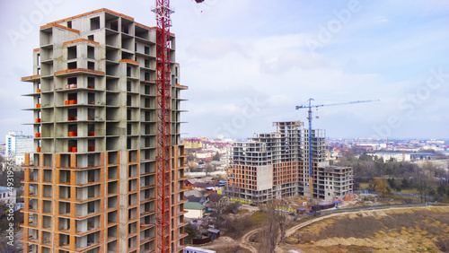 Construction of a residential building in a residential area