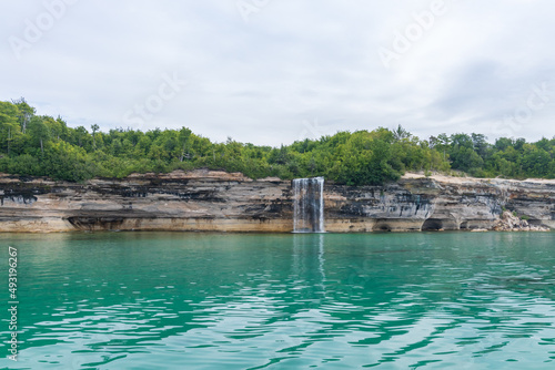 Spray Falls, waterfall at Pictured Rocks National Lakeshore, Upper Peninsula, Michigan USA