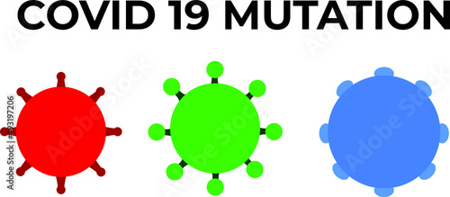 Coronavirus Variant disease, Delta COVID-19 mutation cell, Variant of Concern concept, vector illustration

