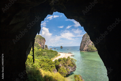 Bat Cave in Railey Beach, Krabi Province, Southern Thailand photo