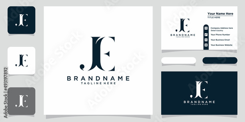 Bilde på lerret Initials letter JE logo vector design with business card design