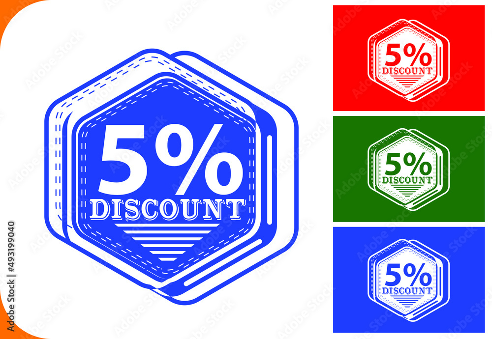 5 percent off new offer logo and icon design template 5 percent off new offer logo and icon design template