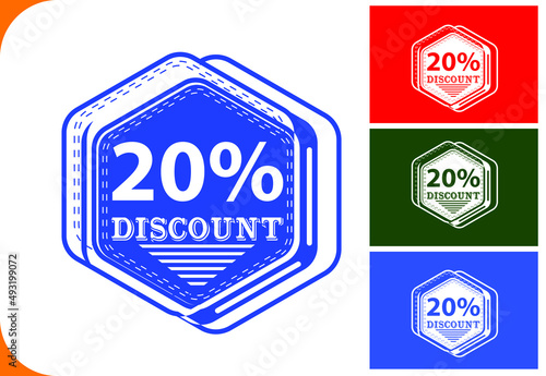 20 percent off new offer logo and icon design template