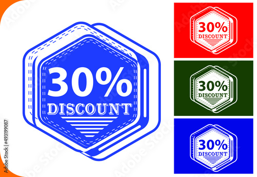 30 percent off new offer logo and icon design template