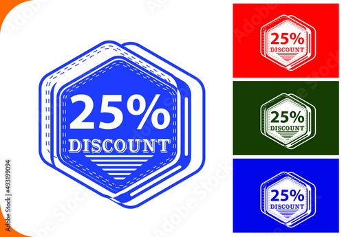 25 percent off new offer logo and icon design template