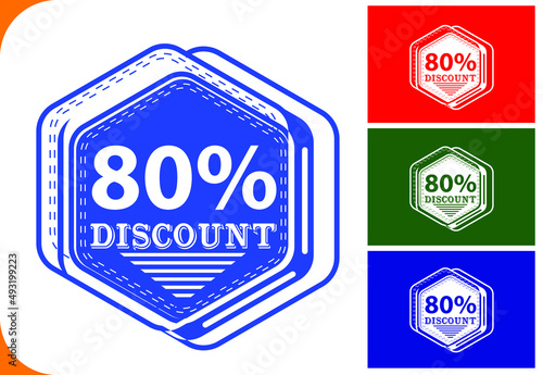 80 percent off new offer logo and icon design template