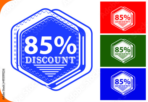 85 percent off new offer logo and icon design template