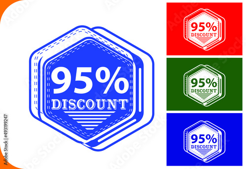 95 percent off new offer logo and icon design template