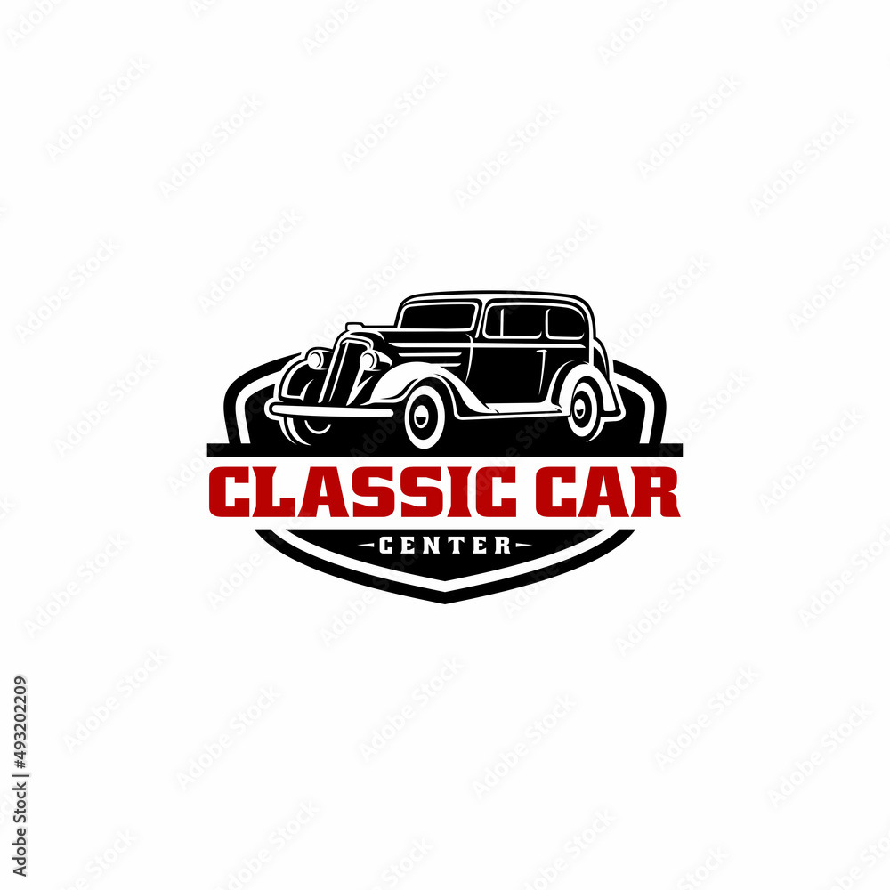 Fototapeta premium classic car illustration logo vector