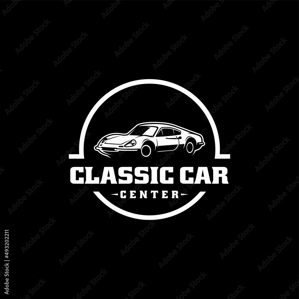 Fototapeta premium classic car illustration logo vector