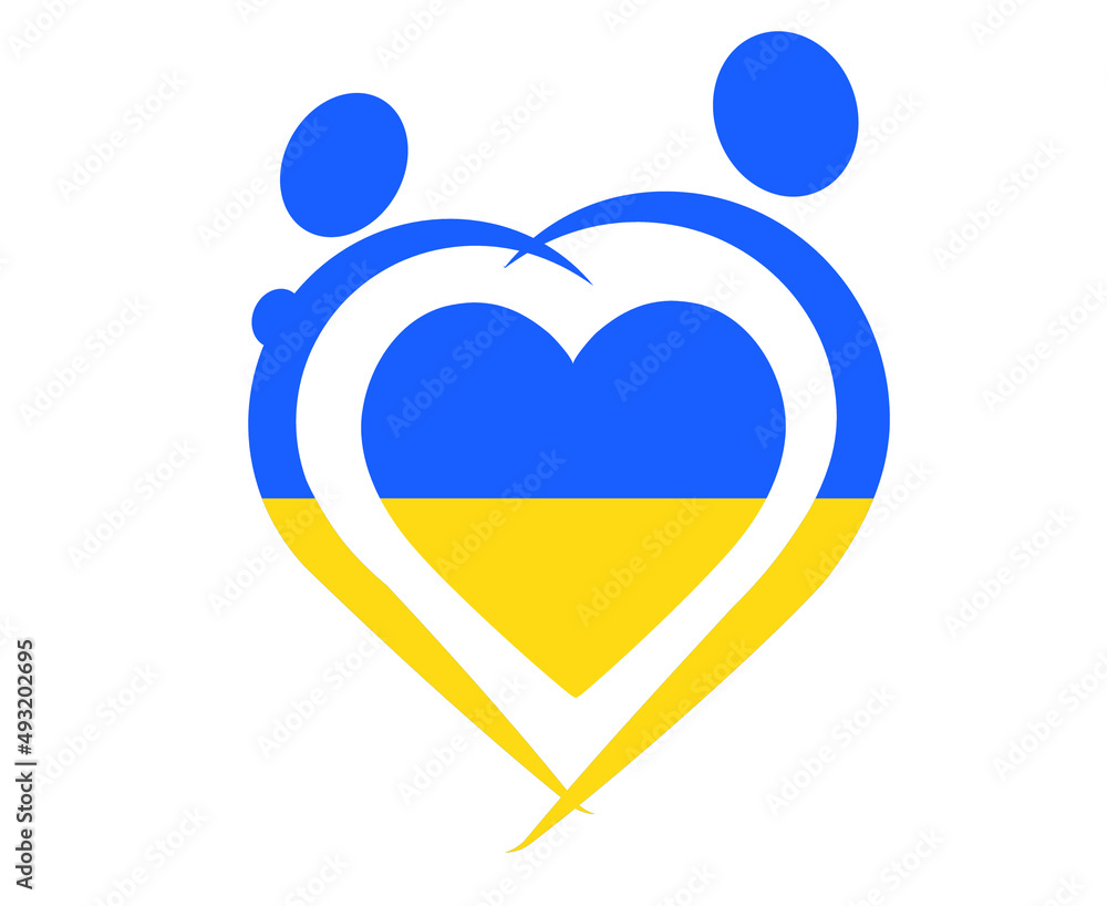 Ukraine Flag Heart Emblem National Europe Abstract Symbol Vector illustration Design Ukraine Flag Heart Emblem National Europe Abstract Symbol Vector illustration Design