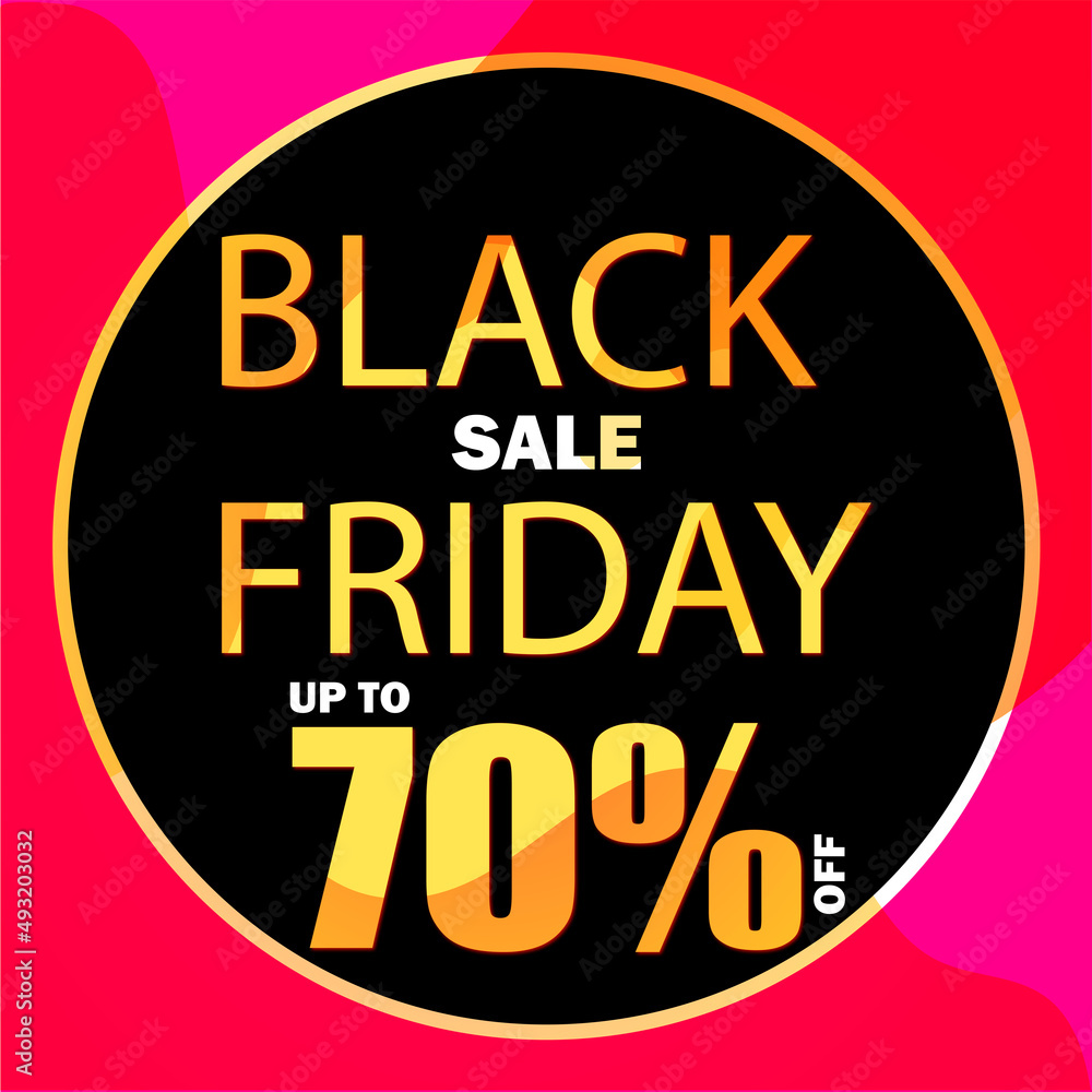 Black friday sale poster up to seventy percent off