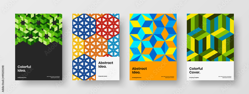 Trendy poster vector design illustration composition. Isolated mosaic shapes book cover concept set. Trendy poster vector design illustration composition. Isolated mosaic shapes book cover concept set.