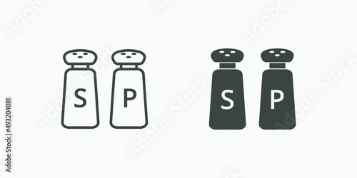 salt and pepper, spice icon vector set.