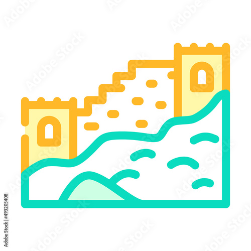 great wall of china color icon vector. great wall of china sign. isolated symbol illustration