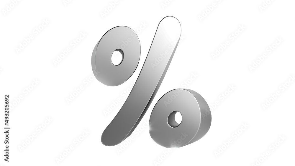 Font 3d silver metallic percent sign in 3D style, Premium 3D rendering Font 3d silver metallic percent sign in 3D style, Premium 3D rendering
