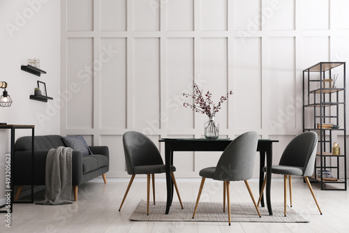 Fotografie, Obraz Beautiful dining room interior with new stylish furniture