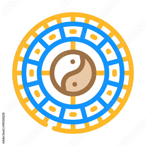 calendar chinese color icon vector. calendar chinese sign. isolated symbol illustration