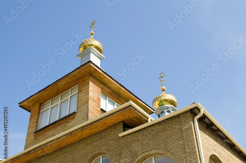 russian orthodox church. Golden domes