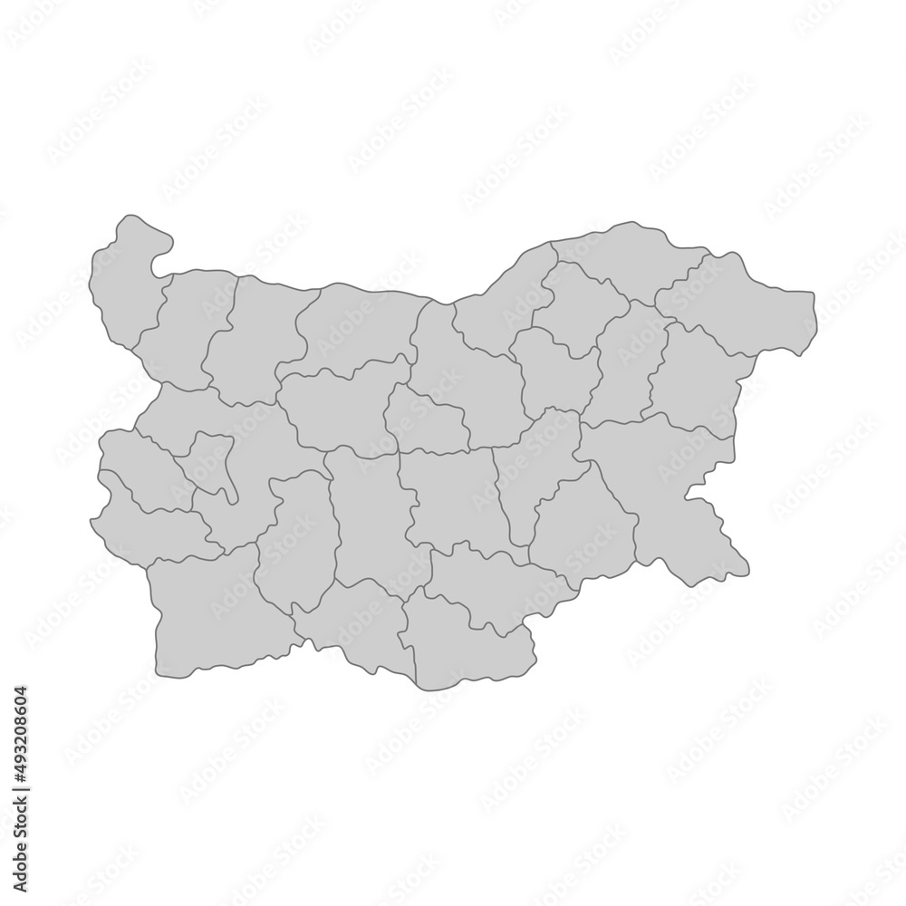 Outline political map of the Bulgaria. High detailed vector illustration.