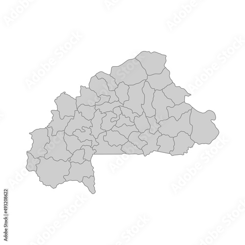 Outline political map of the Burkina Faso. High detailed vector illustration.