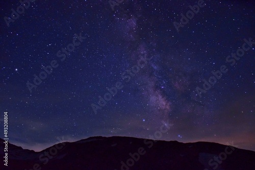 Fototapeta Naklejka Na Ścianę i Meble -  満天の星空　北アルプス 立山連峰