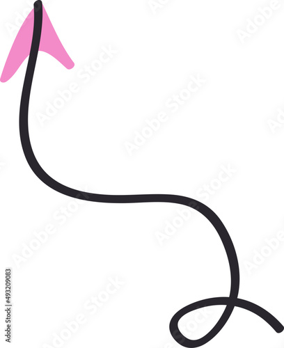 Hand drawn arrow pointing cute element.