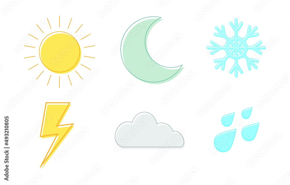 Fototapeta premium weather icons flat design, vector illustration
