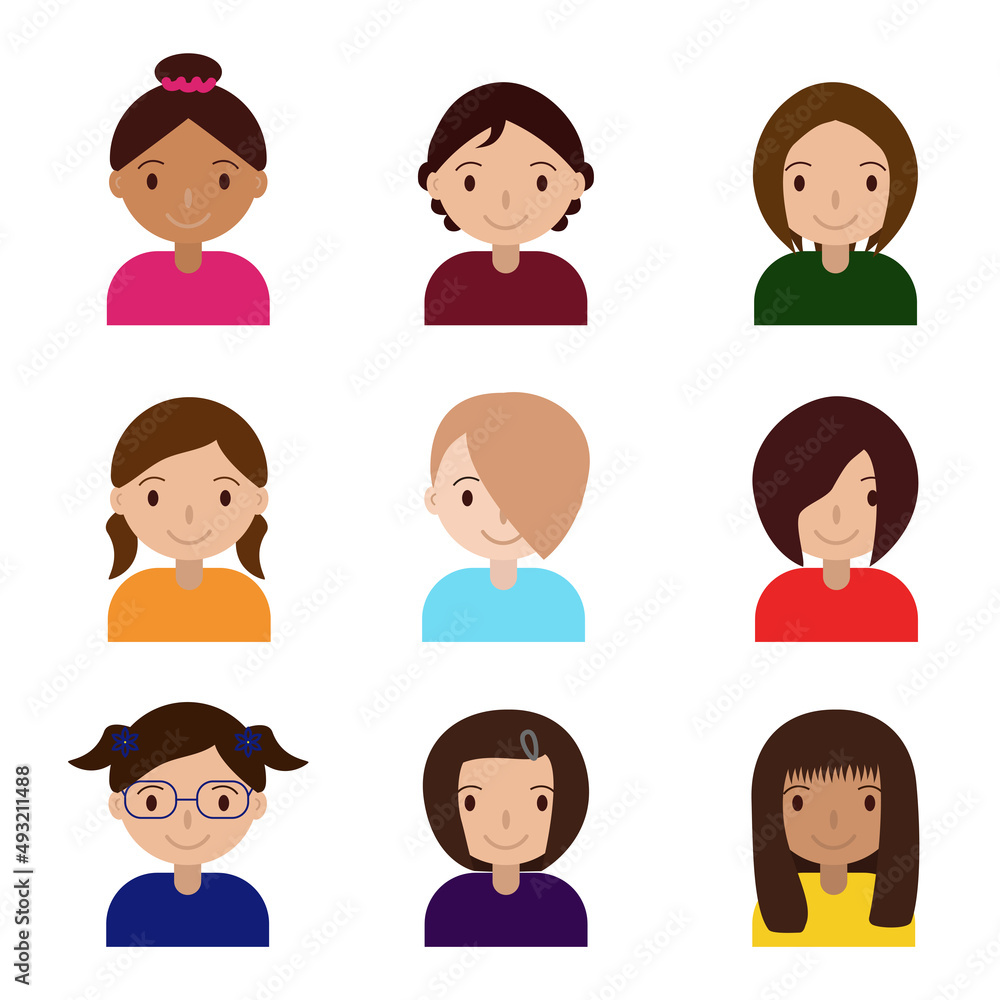 simple vector illustration smiling children simple vector illustration smiling children